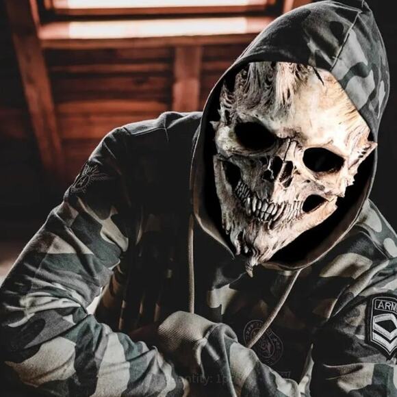 Skull Halloween Mask Skeleton Reaper Demon Devil Scary Spooky Cosplay - NEW! - Picture 1 of 5